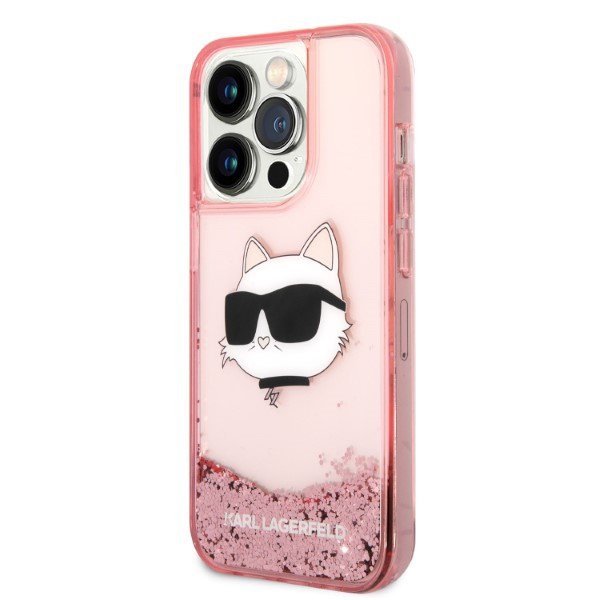 Karl Lagerfeld KLHCP14LLNCHCP iPhone 14 Pro 6,1&quot; różowy/pink hardcase Glitter Choupette Head