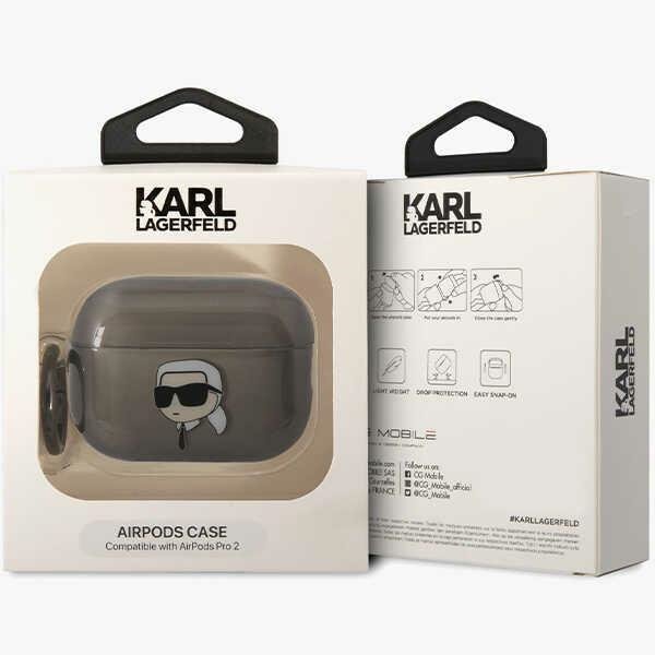 Karl Lagerfeld KKLAP2HNIKTCK Airpods Pro 2 (2022/2023) cover czarny/black Ikonik Karl Lagerfeld