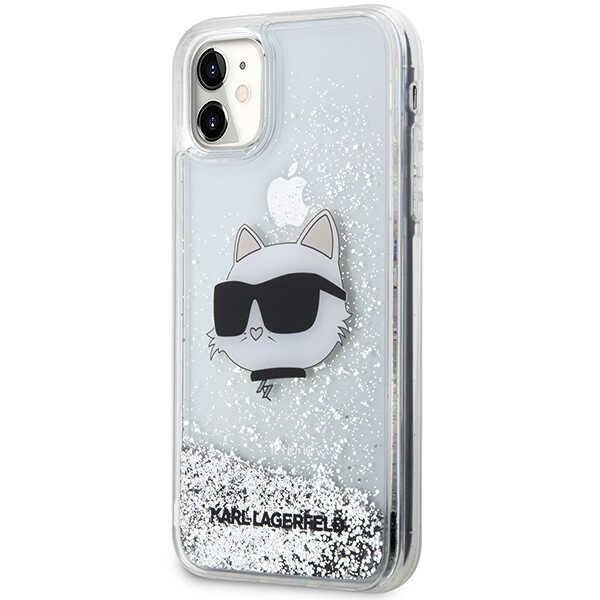 Karl Lagerfeld KLHCN61LNCHCS iPhone 11/XR srebrny/silver hardcase Glitter Choupette Head