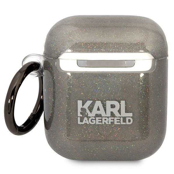 Karl Lagerfeld KLA2HNKCTGK Airpods 1/2 cover czarny/black Glitter Karl&Choupette