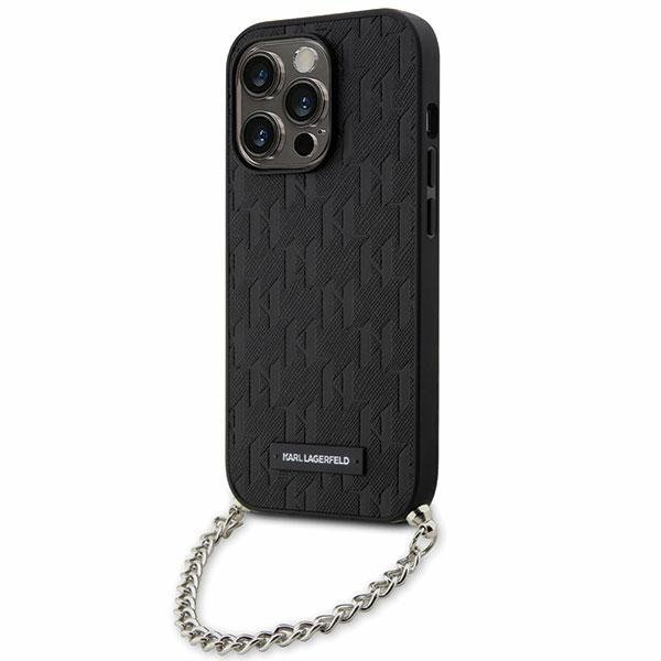 Karl Lagerfeld KLHCP14LSACKLHPK iPhone 14 Pro 6.1&quot; czarny/black hardcase Saffiano Monogram Chain