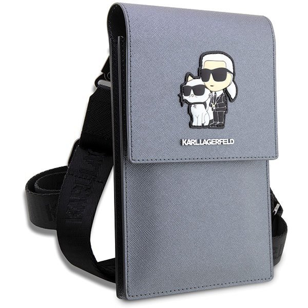 Karl Lagerfeld Torebka KLWBSAKCPMGsrebrny/silver Saffiano Karl & Choupette