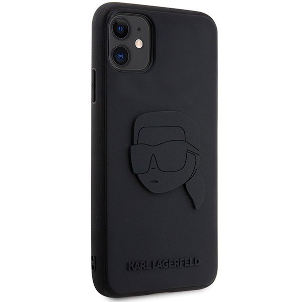 Karl Lagerfeld KLHCN613DRKNK iPhone 11 / Xr 6.1&quot; czarny/black hardcase Rubber Karl Head 3D