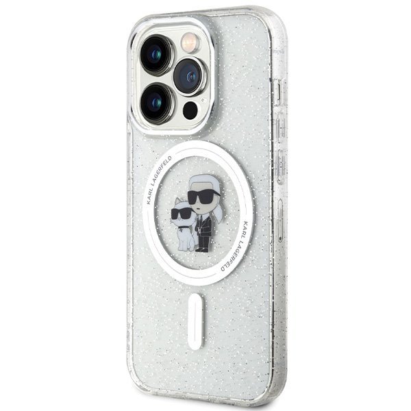 Karl Lagerfeld KLHMP14LHGKCNOT iPhone 14 Pro 6.1&quot; transparent hardcase Karl&Choupette Glitter MagSafe