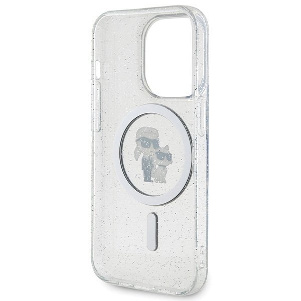 Karl Lagerfeld KLHMP14LHGKCNOT iPhone 14 Pro 6.1&quot; transparent hardcase Karl&Choupette Glitter MagSafe