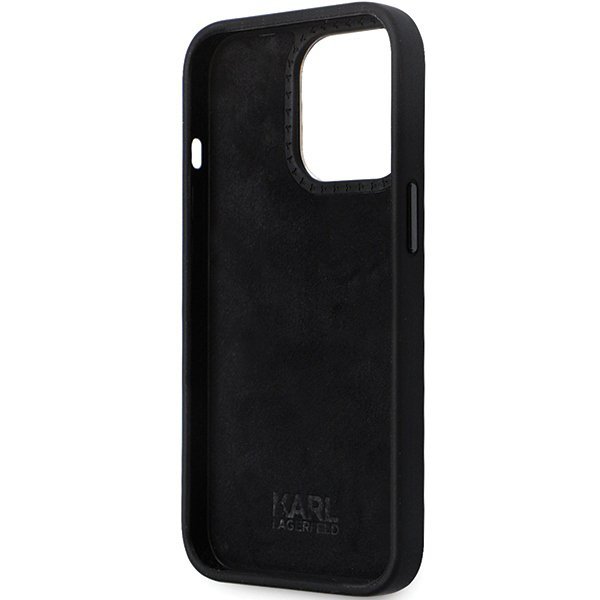 Karl Lagerfeld KLHCP13LSMHKNPK iPhone 13 Pro / 13 6.1&quot; czarny/black Silicone Ikonik Metal Pin