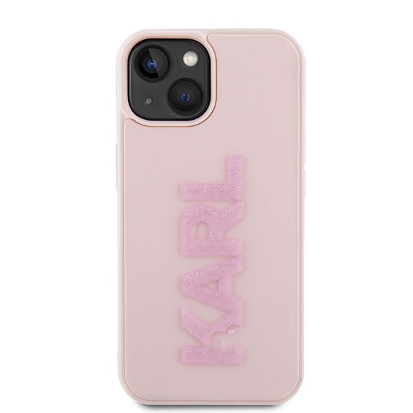 Karl Lagerfeld KLHCP15S3DMBKCP iPhone 15 / 14 / 13 6.1&quot; różowy/pink hardcase 3D Rubber Glitter Logo