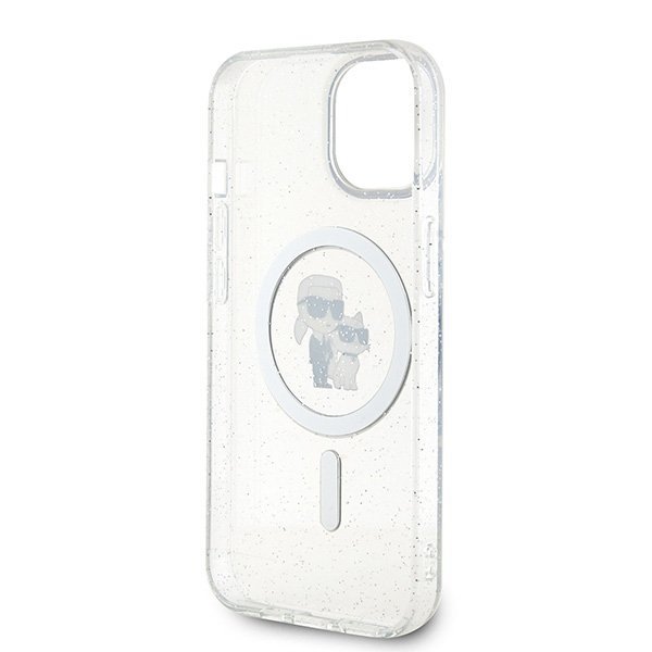 Karl Lagerfeld KLHMP15MHGKCNOT iPhone 15 Plus / 14 Plus 6.7&quot; transparent hardcase Karl&Choupette Glitter MagSafe