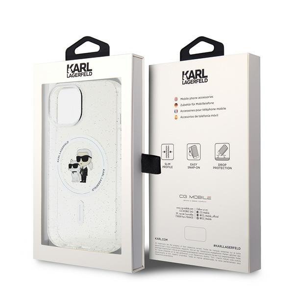 Karl Lagerfeld KLHMP15MHGKCNOT iPhone 15 Plus / 14 Plus 6.7&quot; transparent hardcase Karl&Choupette Glitter MagSafe