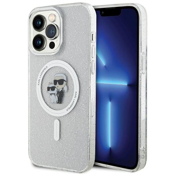 Karl Lagerfeld KLHMP15XHGKCNOT iPhone 15 Pro Max 6.7&quot; transparent hardcase Karl&Choupette Glitter MagSafe