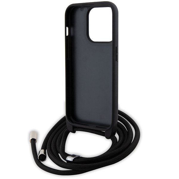 Karl Lagerfeld KLHCP15LSAKCPSK iPhone 15 Pro 6.1&quot; hardcase czarny/black Crossbody Saffiano Metal Pin Karl & Choupette