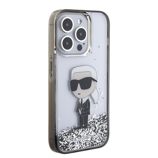 Karl Lagerfeld KLHCP15LLKKNSK iPhone 15 Pro 6.1&quot; transparent hardcase Liquid Glitter Ikonik