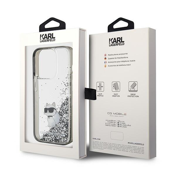 Karl Lagerfeld KLHCP15XLKCNSK iPhone 15 Pro Max 6.7&quot; transparent hardcase Liquid Glitter Choupette