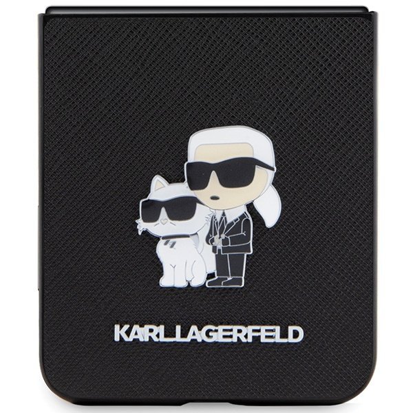Karl Lagerfeld KLHCZF5SAKCNPK Z Flip 5 F731 hardcase czarny/black Saffiano Karl&amp;Choupette Pin