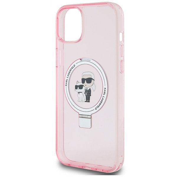 Karl Lagerfeld KLHMP15SHMRSKCP iPhone 15 / 14 / 13 6.1&quot; różowy/pink hardcase Ring Stand Karl&Choupettte MagSafe