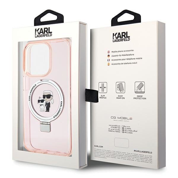 Karl Lagerfeld KLHMP15XHMRSKCP iPhone 15 Pro Max 6.7&quot; różowy/pink hardcase Ring Stand Karl&Choupettte MagSafe