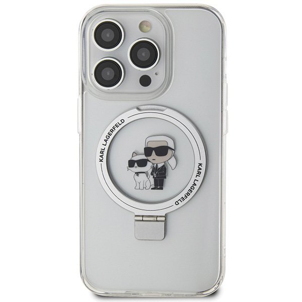 Karl Lagerfeld KLHMP15XHMRSKCH iPhone 15Pro Max 6.7&quot; biały/white hardcase Ring Stand Karl&Choupettte MagSafe