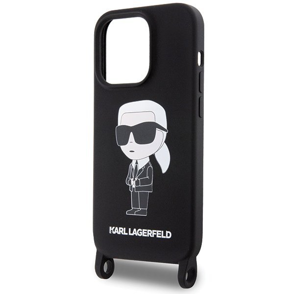 Karl Lagerfeld KLHCP15XSCBSKNK iPhone 15 Pro Max 6.7&quot; hardcase czarny/black Crossbody Silicone Ikonik