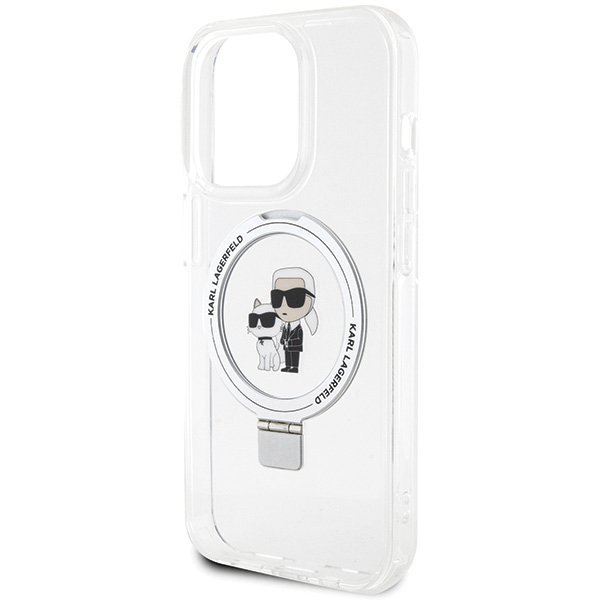 Karl Lagerfeld KLHMP14LHMRSKCH iPhone 14 Pro 6.1&quot; biały/white hardcase Ring Stand Karl&Choupettte MagSafe