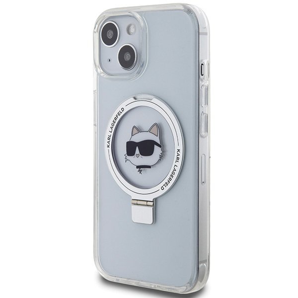 Karl Lagerfeld KLHMP15MHMRSCHH iPhone 15 Plus / 14 Plus 6.7&quot; biały/white hardcase Ring Stand Choupette Head MagSafe