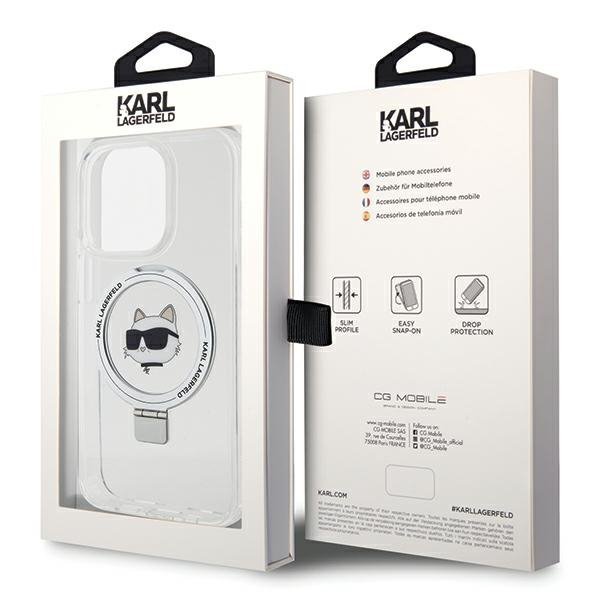Karl Lagerfeld KLHMP15XHMRSCHH iPhone 15 Pro Max 6.7&quot; biały/white hardcase Ring Stand Choupette Head MagSafe