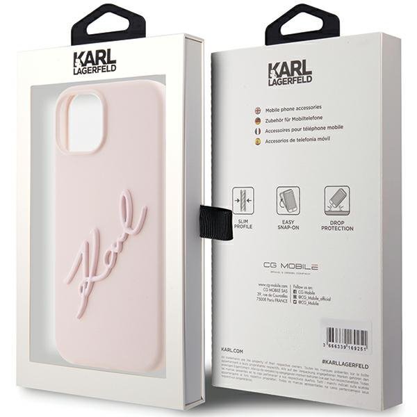 Karl Lagerfeld KLHCP15SSKSBMCP iPhone 15 / 14 / 13 6.1&quot; różowy/pink hardcase Silicone Karl Script