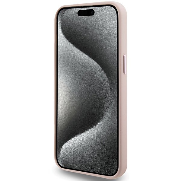 Karl Lagerfeld KLHCP15LSMHCNPP iPhone 15 Pro 6.1&quot; różowy/pink Silicone Choupette Metal Pin