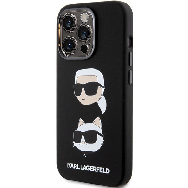 Karl Lagerfeld KLHCP15LSDHKCNK iPhone 15Pro 6.1&quot; czarny/black Silicone Karl&Choupette Head