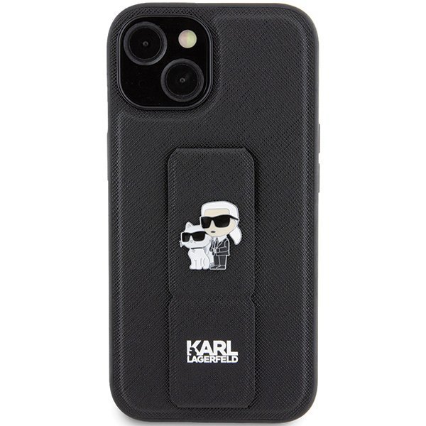 Karl Lagerfeld KLHCP15MGSAKCPK iPhone 15 Plus / 14 Plus 6.7&quot; czarny/black hardcase Gripstand Saffiano Karl&Choupette Pins