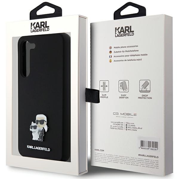 Karl Lagerfeld KLHCS23MSMHKCNPK S23+ S916 hardcase czarny/black Silicone Karl&Choupette Metal Pin