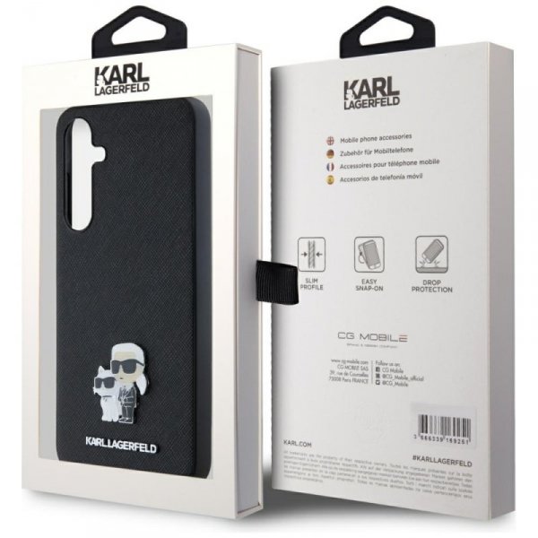 Karl Lagerfeld KLHCSA35SAKCNPK A35 A356 hardcase czarny/black Saffiano Karl&Choupette Pin