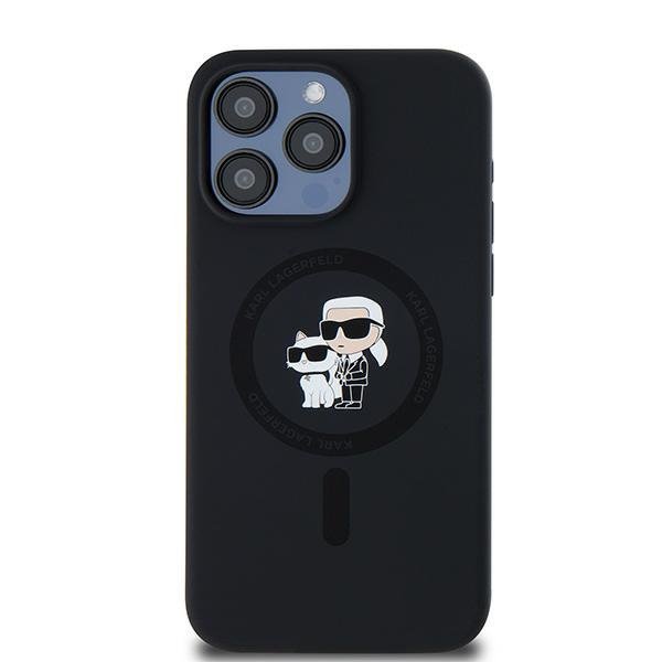 Karl Lagerfeld KLHMP15XSCMKCRHK iPhone 15 Pro Max 6.7&quot; czarny/black hardcase Silicone Karl & Choupette Ring MagSafe