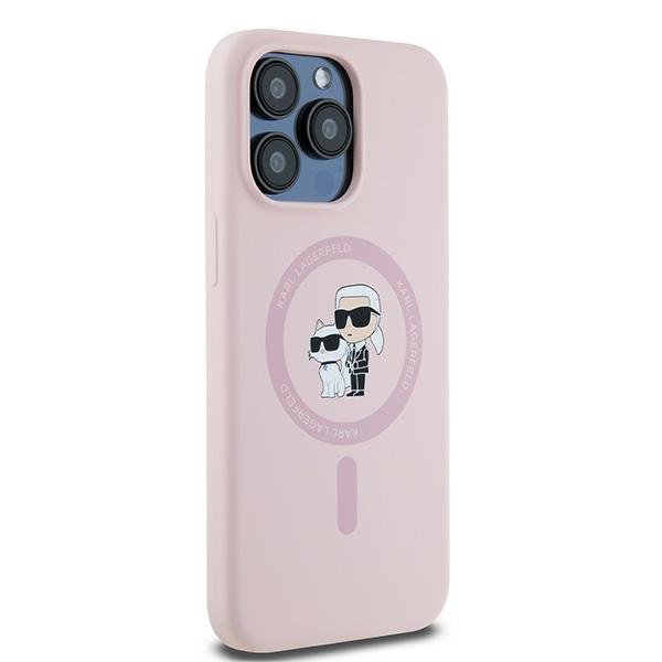 Karl Lagerfeld KLHMP15XSCMKCRHP iPhone 15 Pro Max 6.7&quot; różowy/pink hardcase Silicone Karl & Choupette Ring MagSafe
