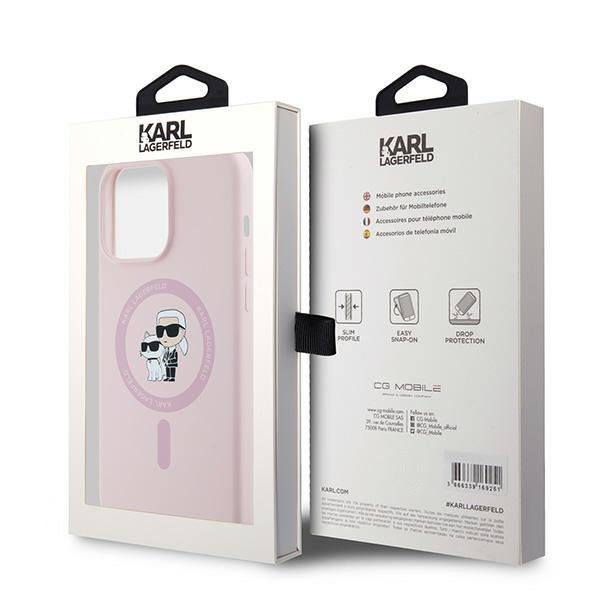Karl Lagerfeld KLHMP15XSCMKCRHP iPhone 15 Pro Max 6.7&quot; różowy/pink hardcase Silicone Karl & Choupette Ring MagSafe