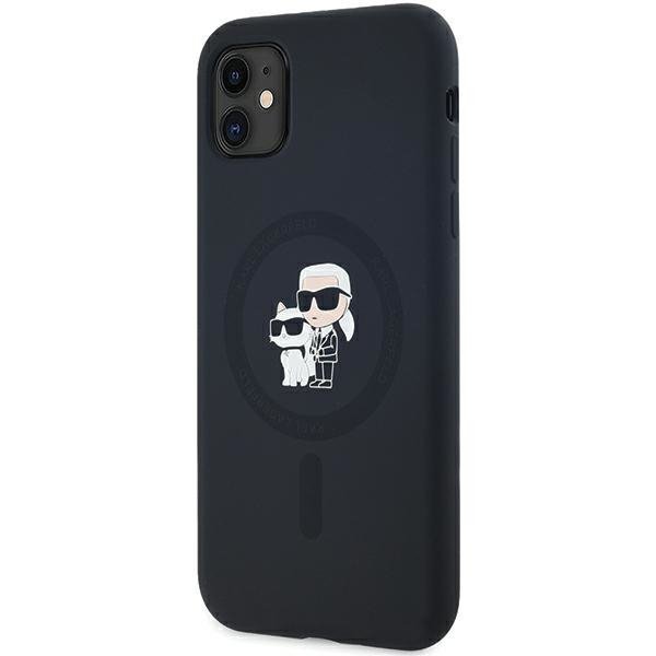 Karl Lagerfeld KLHMN61SCMKCRHK iPhone 11 / Xr 6.1&quot; czarny/black hardcase Silicone Karl & Choupette MagSafe