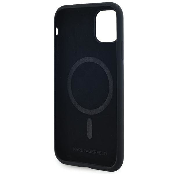 Karl Lagerfeld KLHMN61SCMKCRHK iPhone 11 / Xr 6.1&quot; czarny/black hardcase Silicone Karl & Choupette MagSafe
