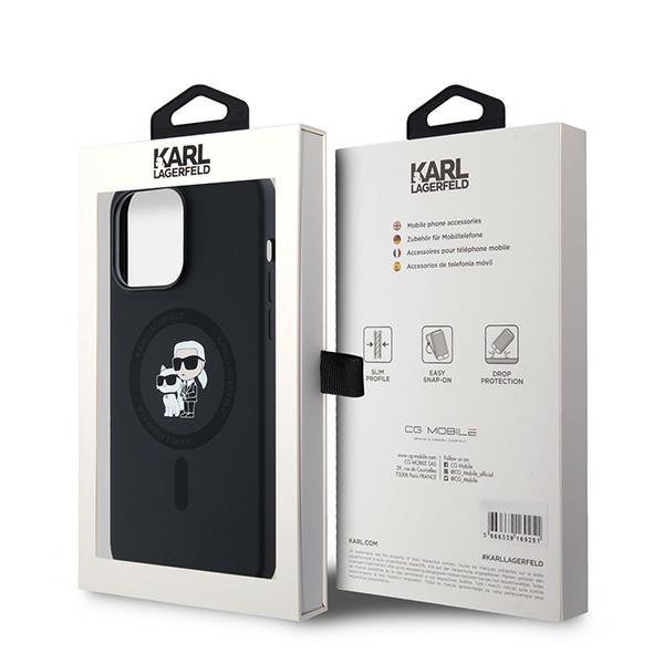Karl Lagerfeld KLHMP14XSCMKCRHK iPhone 14 Pro Max 6.7&quot; czarny/black hardcase Silicone Karl & Choupette MagSafe