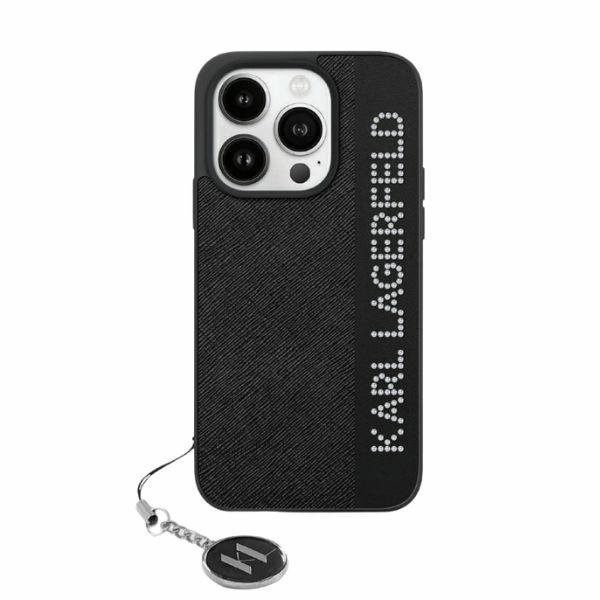 Karl Lagerfeld KLHCP15XPSAKDGCK iPhone 15 Pro Max 6.7&quot; czarny/black hardcase Saffiano Rhinestones & Charm