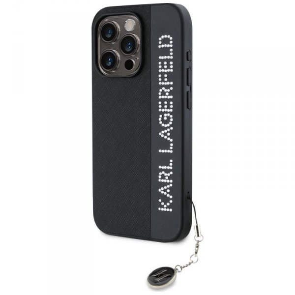 Karl Lagerfeld KLHCP15XPSAKDGCK iPhone 15 Pro Max 6.7&quot; czarny/black hardcase Saffiano Rhinestones & Charm