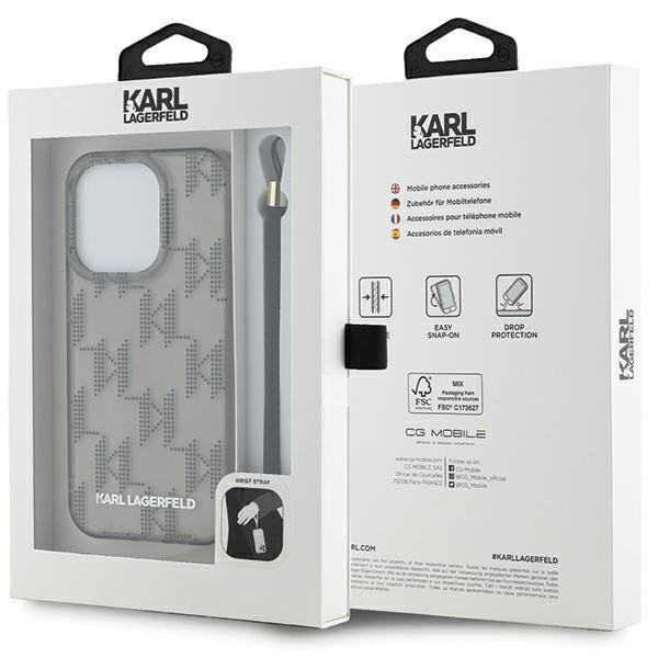 Karl Lagerfeld KLHCP15XHKDPNSK iPhone 15 Pro Max 6.7&quot; czarny/black hardcase IML Mono KL Pattern & Cord