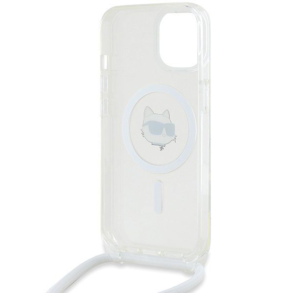 Karl Lagerfeld KLHMP14SHCCHNT iPhone 14 / 13 / 15 6.1&quot; hardcase transparent IML Choupette Head & Cord Magsafe