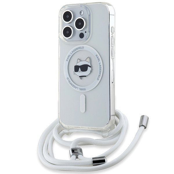 Karl Lagerfeld KLHMP15LHCCHNT iPhone 15 Pro 6.1&quot; hardcase transparent IML Choupette Head & Cord Magsafe