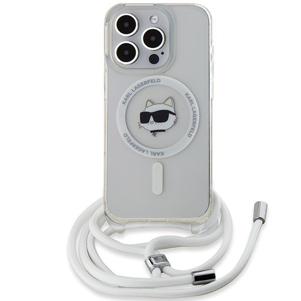 Karl Lagerfeld KLHMP15XHCCHNT iPhone 15 Pro Max 6.7&quot; hardcase transparent IML Choupette Head & Cord Magsafe