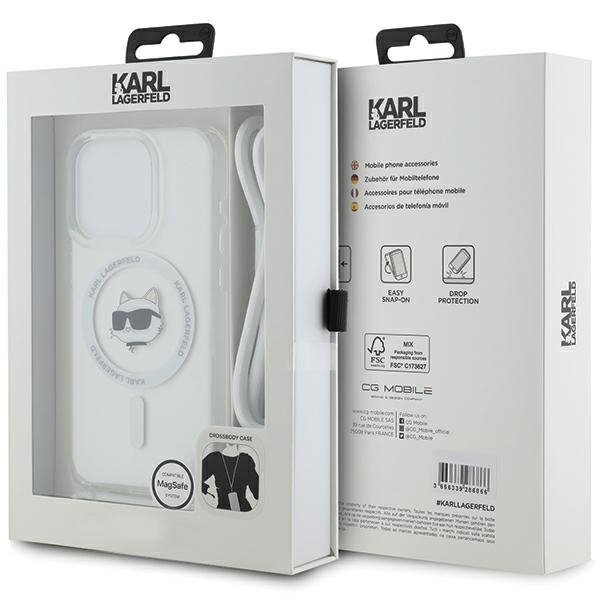 Karl Lagerfeld KLHMP15XHCCHNT iPhone 15 Pro Max 6.7&quot; hardcase transparent IML Choupette Head & Cord Magsafe
