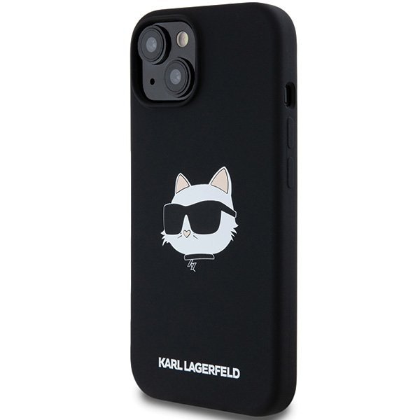 Karl Lagerfeld KLHMP15SSCHPPLK iPhone 15 / 14 / 13 6.1&quot; czarny/black hardcase Silicone Choupette Head MagSafe