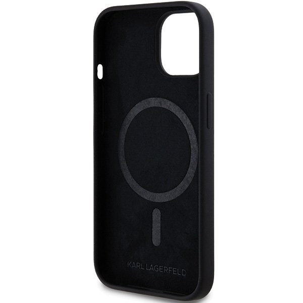 Karl Lagerfeld KLHMP15SSCHPPLK iPhone 15 / 14 / 13 6.1&quot; czarny/black hardcase Silicone Choupette Head MagSafe