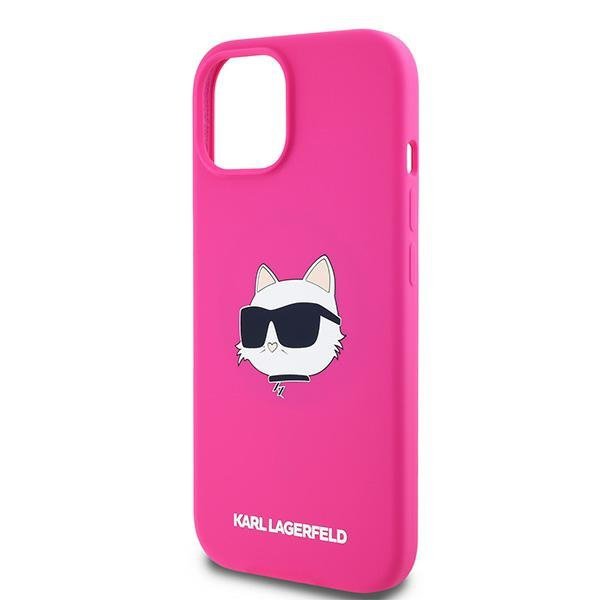 Karl Lagerfeld KLHMP15SSCHPPLF iPhone 15 / 14 / 13 6.1&quot; różowy/fuschia hardcase Silicone Choupette Head MagSafe