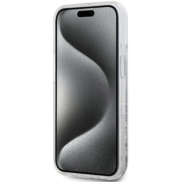 Karl Lagerfeld KLHMP15SLGKISGH iPhone 15 / 14 / 13 6.1&quot; hardcase transparent Liquid Glitter Karl Head Magsafe