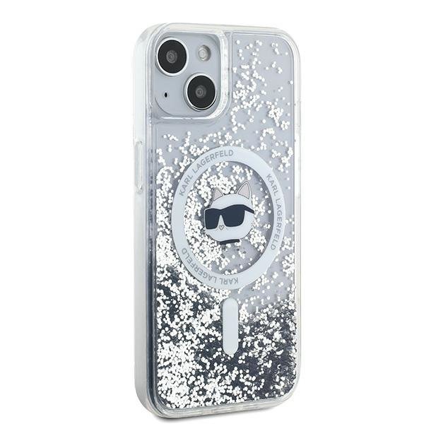 Karl Lagerfeld KLHMP15MLGCHSGH iPhone 15 Plus / 14 Plus 6.7&quot; hardcase transparent Liquid Glitter Choupette Head Magsafe