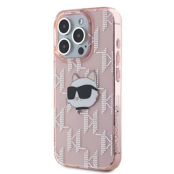 Karl Lagerfeld KLHCP15XHKLPCHP iPhone 15 Pro Max 6.7&quot; różowy/pink hardcase IML Choupette Head & Monogram